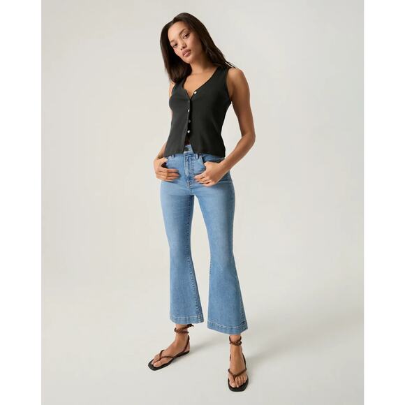 NWT Veronica Beard Carson High-Rise Ankle Flare Jeans Size 25 Enough Said #3D507